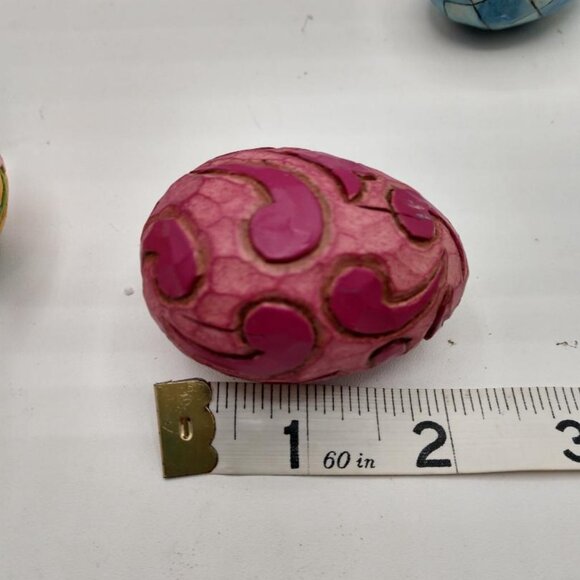 Colorful Three (3) Jim Shore Easter Eggs - Picture 2 of 4